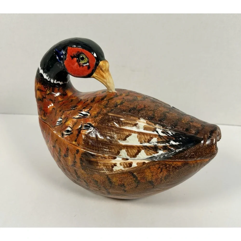 Meiselman Pheasant Soup Tureen ITALY Mancer Ladle Not Included Read VTG RARE